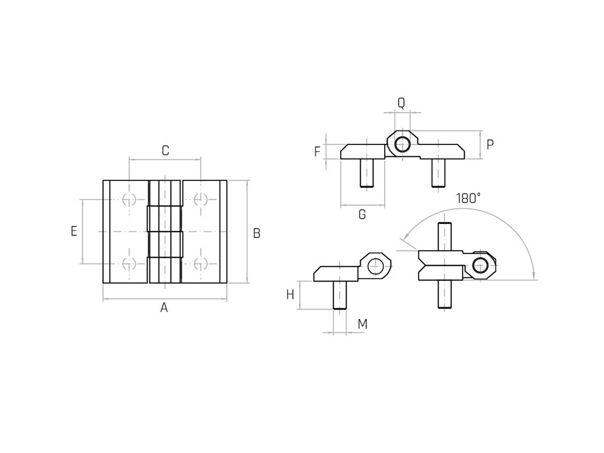 Flat hinge with pin BLACK ZAMA - CZN/C - Range  Flat hinge with pin BLACK ZAMA - CZN/C - Range